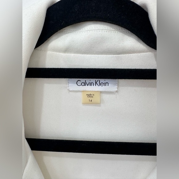 Calvin Klein Women's Cream Zip-Front Dress - Size 14 - Picture 3 of 15